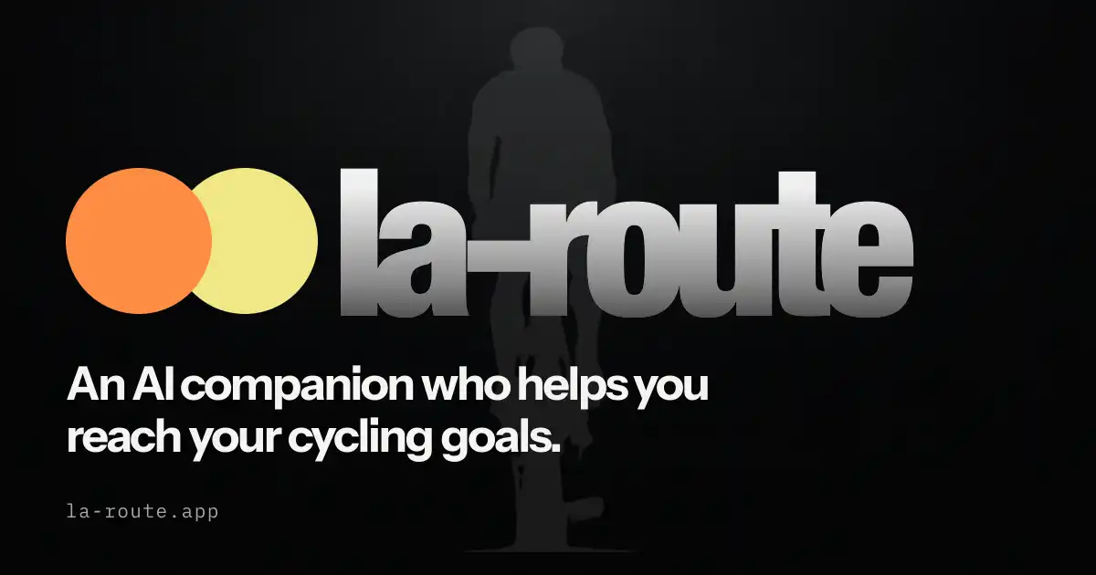 la-route logo over the shadow of a cyclist